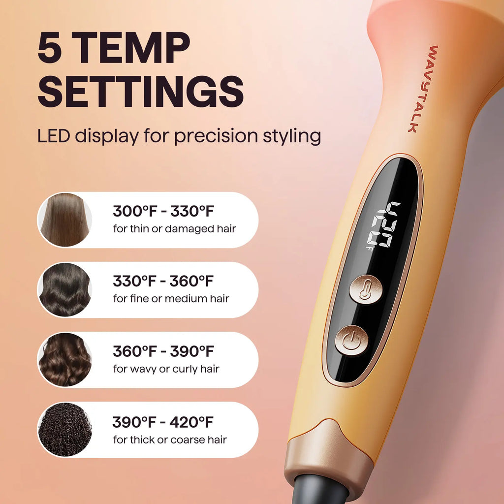 Wavytalk Blowout Boost VIP Volume Festival Bundle, Thermal Brush 1.5 Inch for Blowout Look, Tourmaline Ceramic Negative Ion Technology, 5 Temperature Settings Dual Voltage
