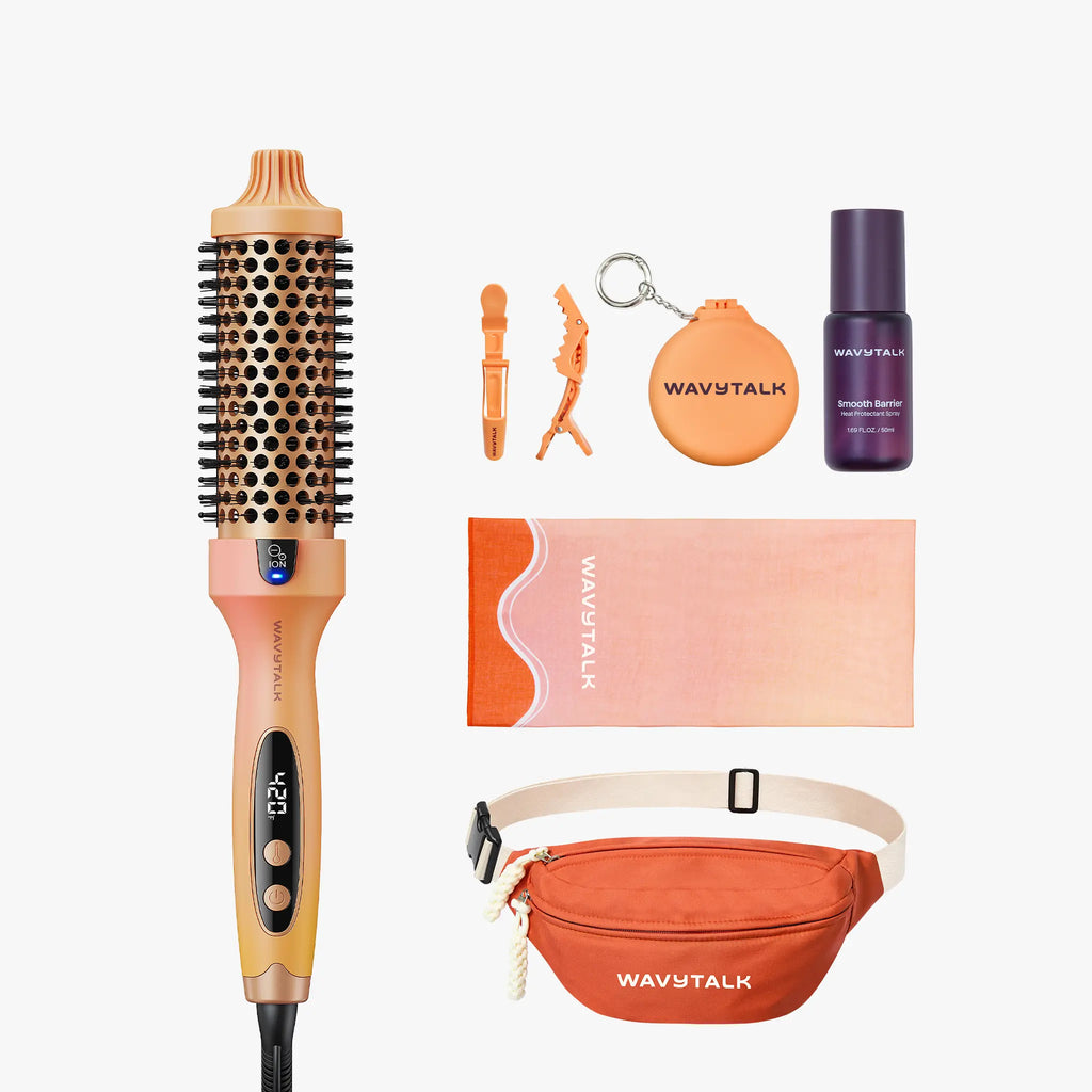 Wavytalk Blowout Boost VIP Volume Festival Bundle, Thermal Brush 1.5 Inch for Blowout Look, Tourmaline Ceramic Negative Ion Technology, 5 Temperature Settings Dual Voltage
