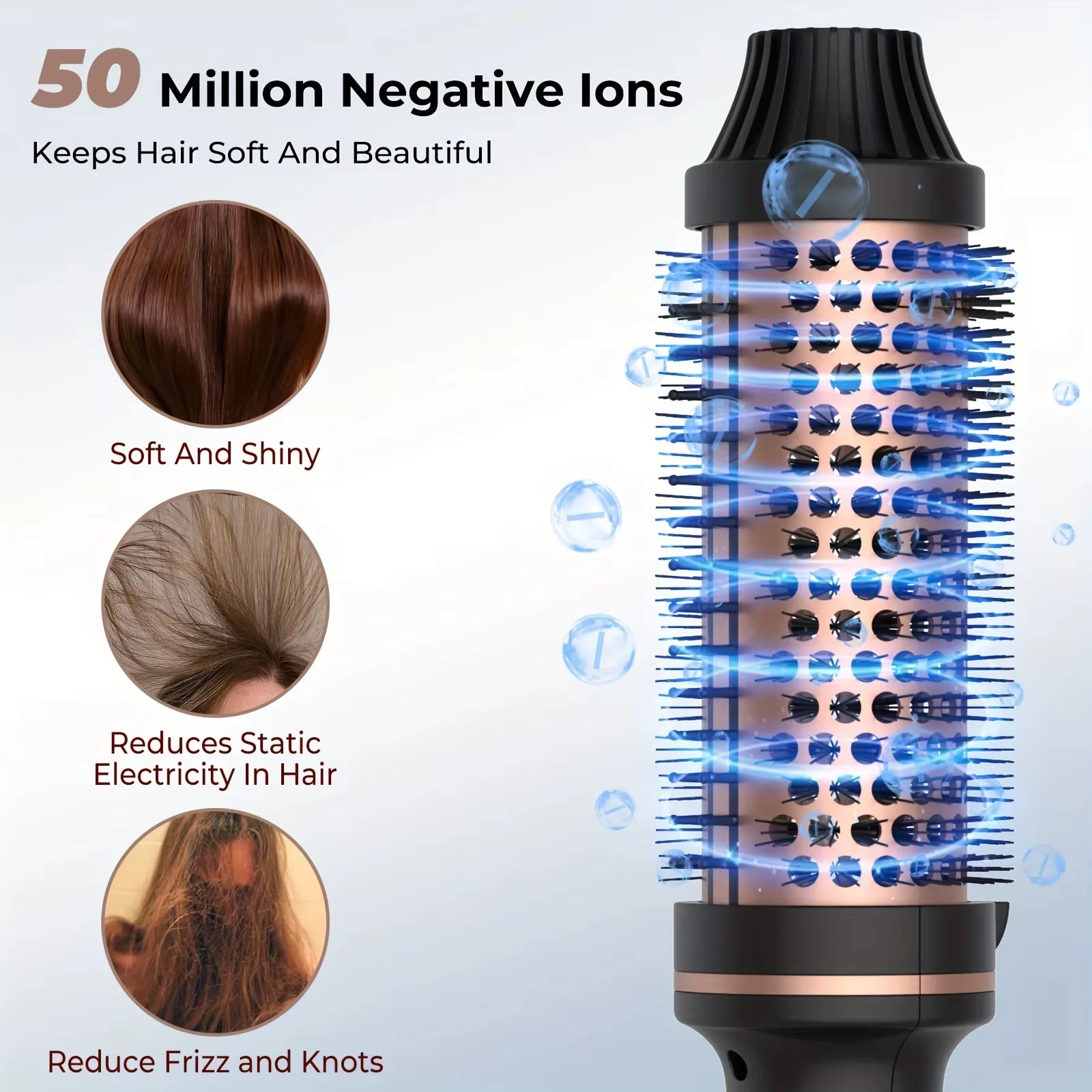 Professional Electric Hair Curler and Straightener with Anti-Scald Thermal Brush and Hot Comb Features
