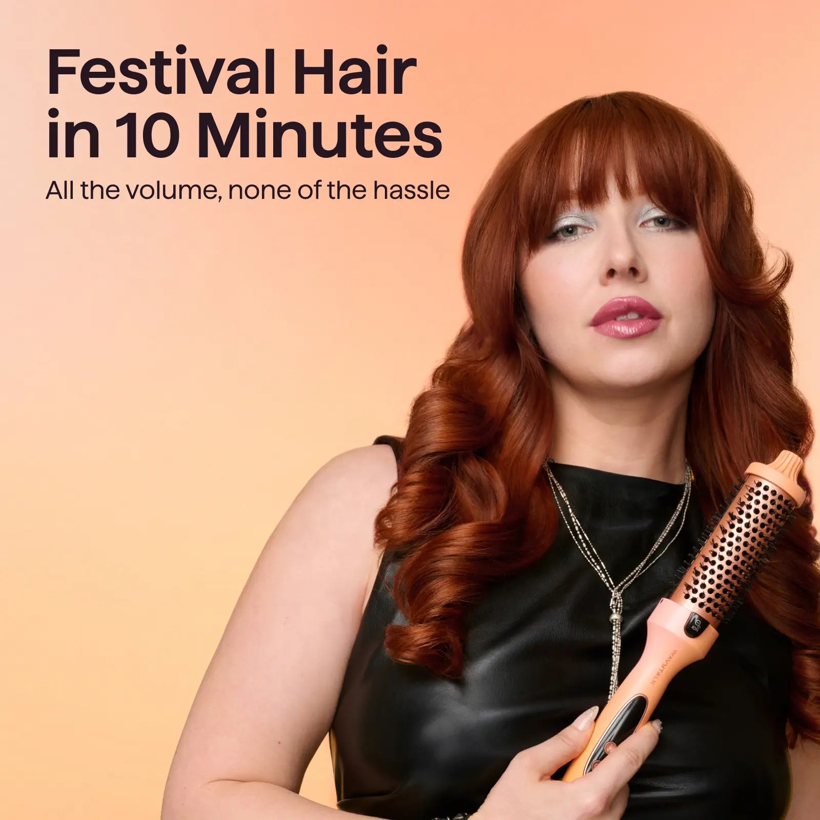 Wavytalk Blowout Boost VIP Volume Festival Bundle, Thermal Brush 1.5 Inch for Blowout Look, Tourmaline Ceramic Negative Ion Technology, 5 Temperature Settings Dual Voltage