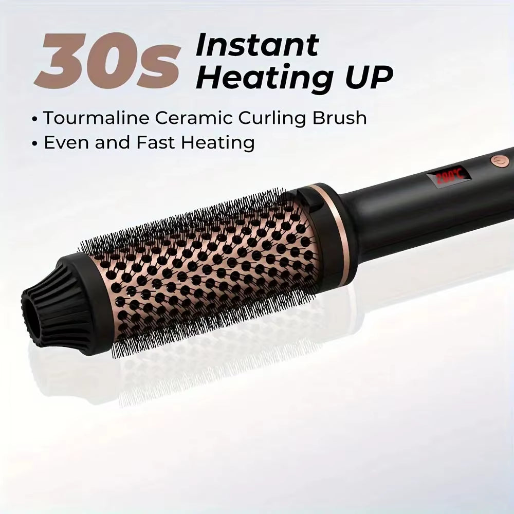 Professional Electric Hair Curler and Straightener with Anti-Scald Thermal Brush and Hot Comb Features
